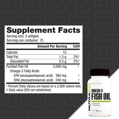 Omega 3 Fish Oil - 150 Softgels